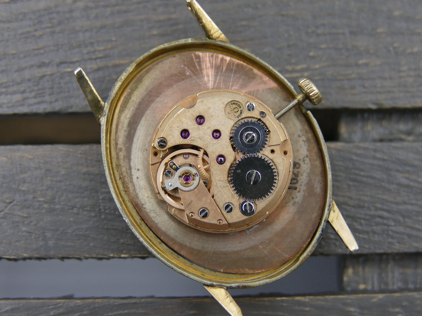 70s vintage Omega Geneve Ellipse ref 511.416 with Floral guilloché dial cal 625