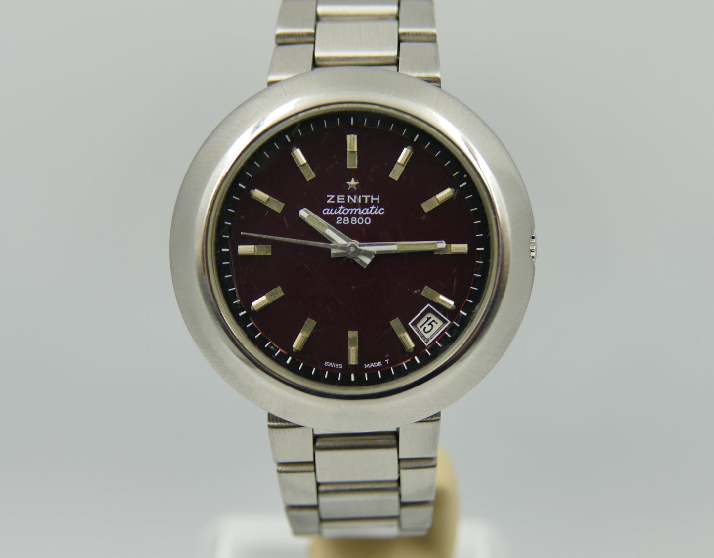 70s vintage watch Zenith ref 01-1190-290 UFO Disco Volante  Automatic burgundy dial serviced