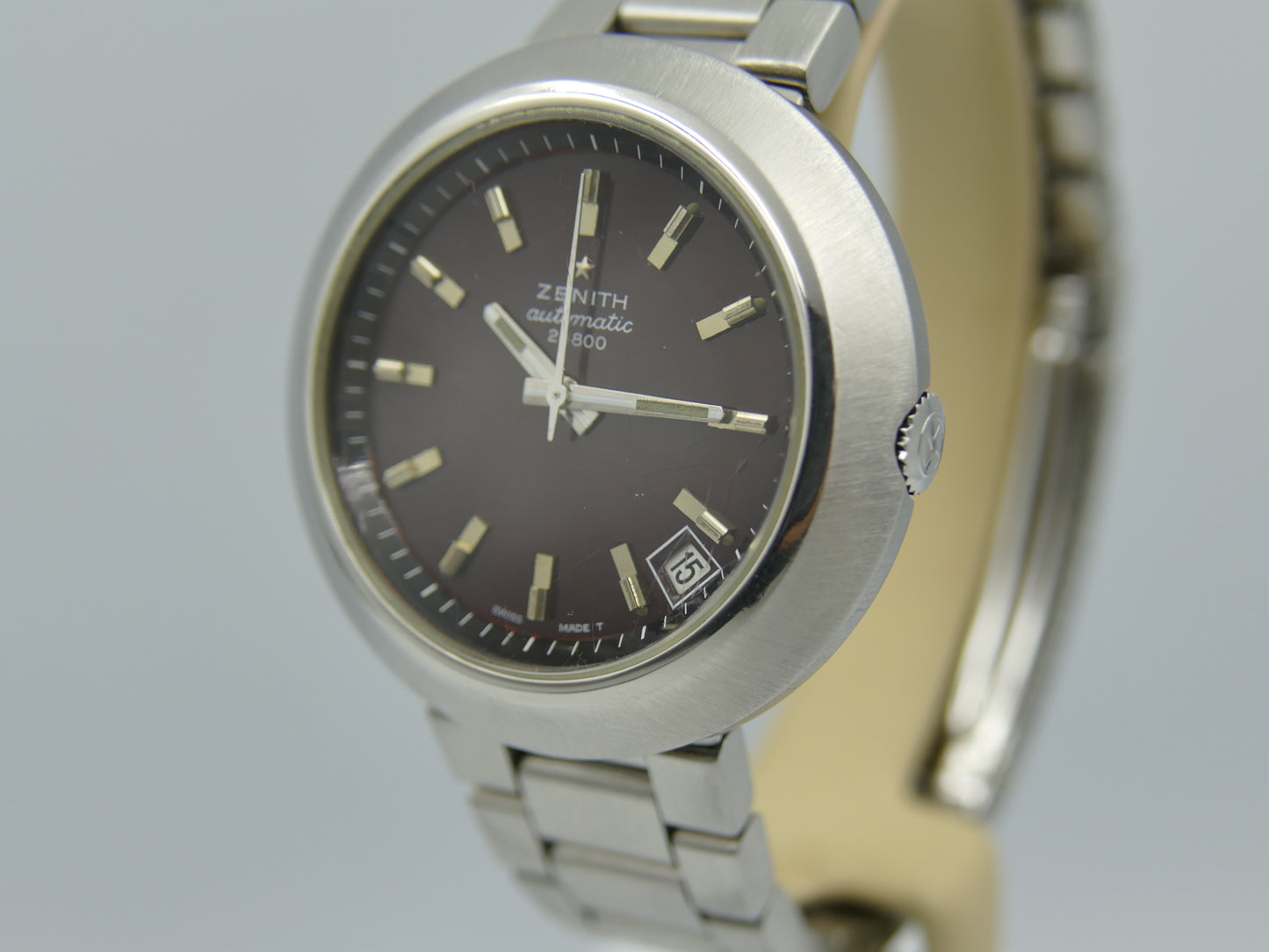 70s vintage watch Zenith ref 01-1190-290 UFO Disco Volante  Automatic burgundy dial serviced