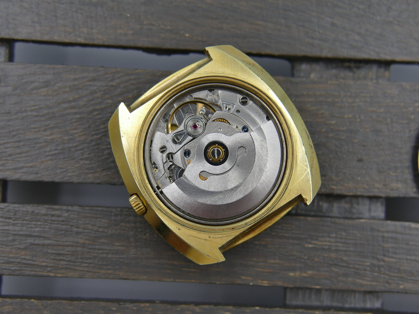 70s vintage watch mens Eterna Matic 2002 automatic gold pl serviced W/Box