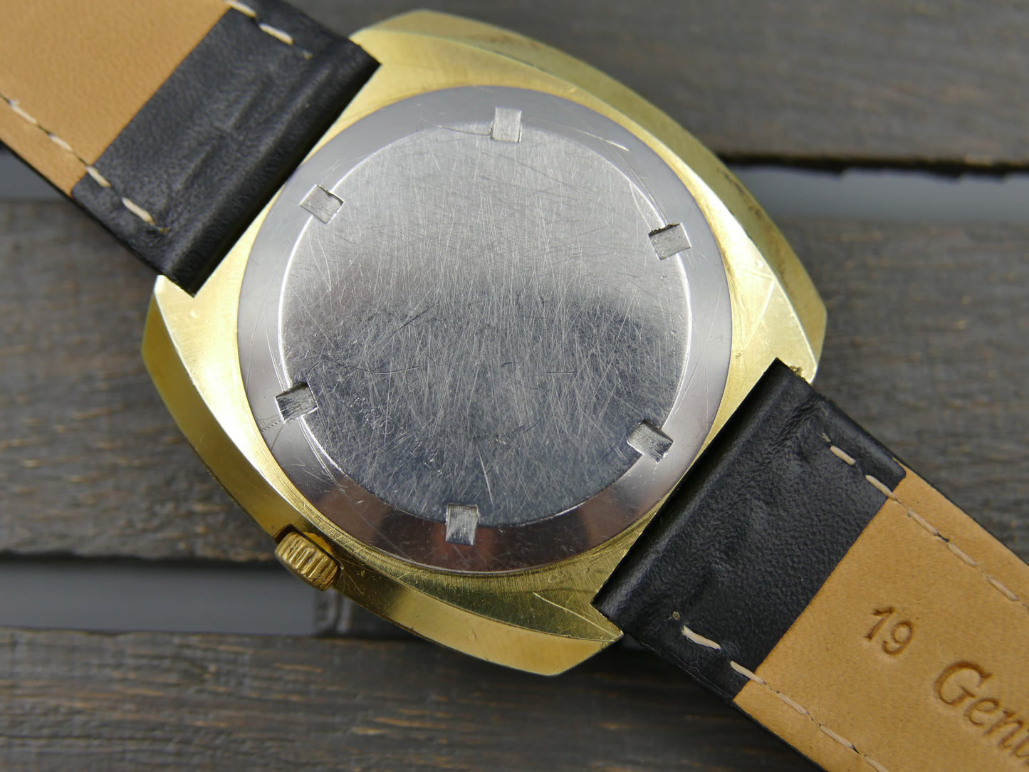 70s vintage watch mens Eterna Matic 2002 automatic gold pl serviced W/Box