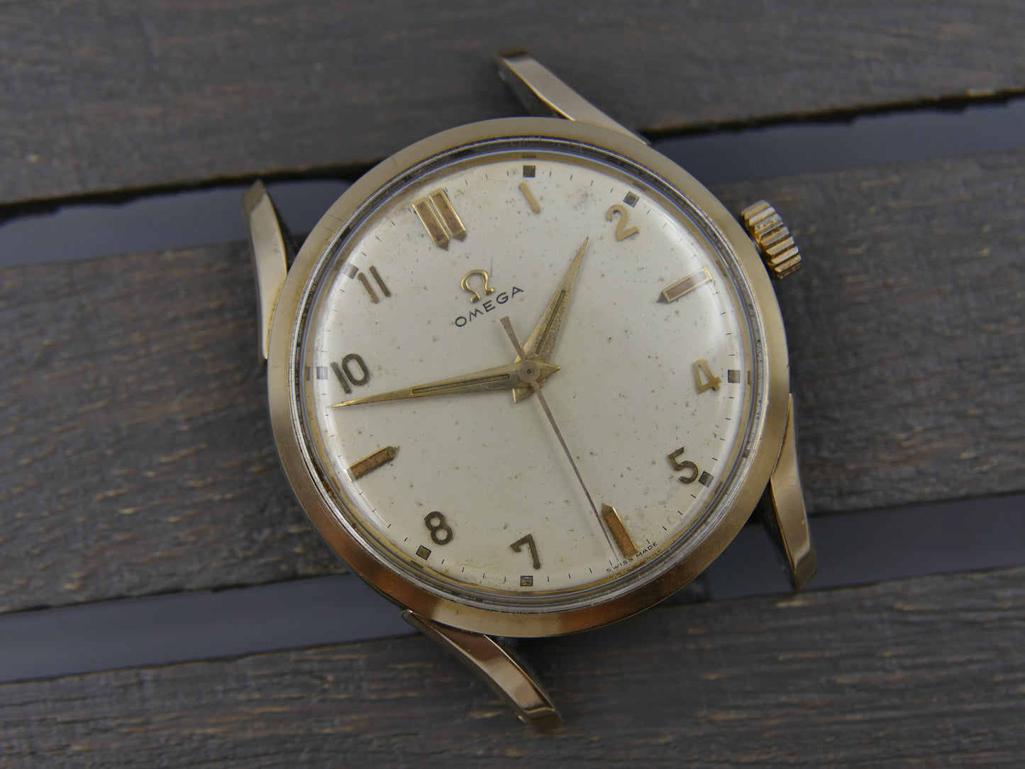 50s vintage watch mens Omega ref. 2640 -6 SC hand wind cal 283 gold cap serviced