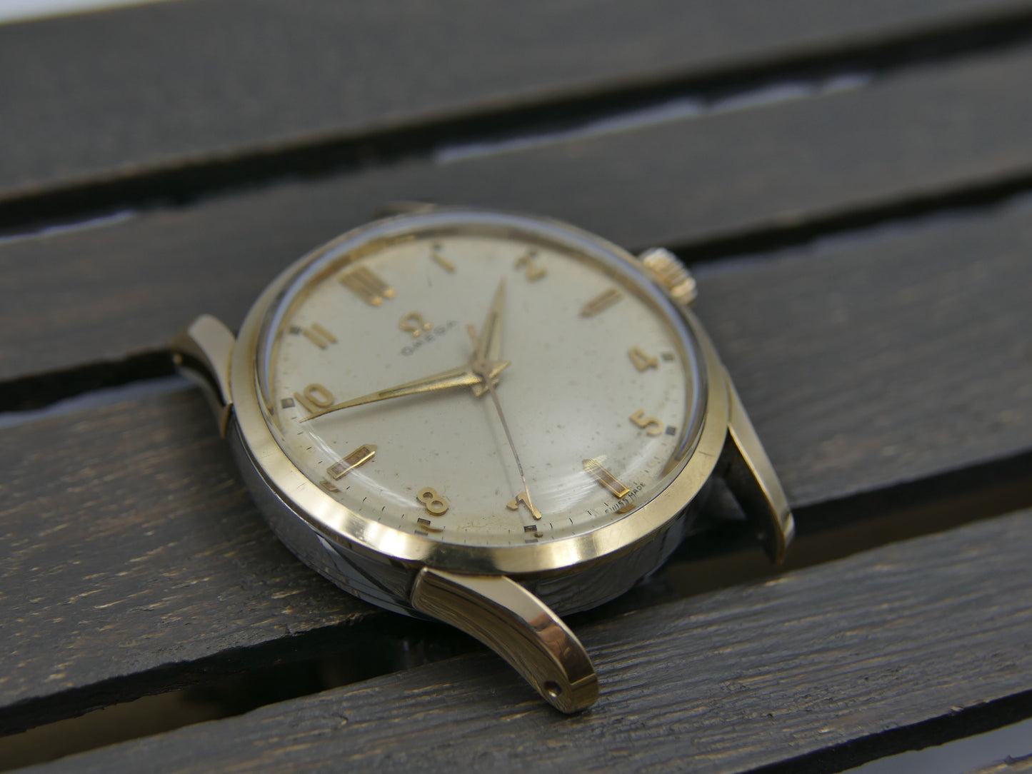 50s vintage watch mens Omega ref. 2640 -6 SC hand wind cal 283 gold cap serviced