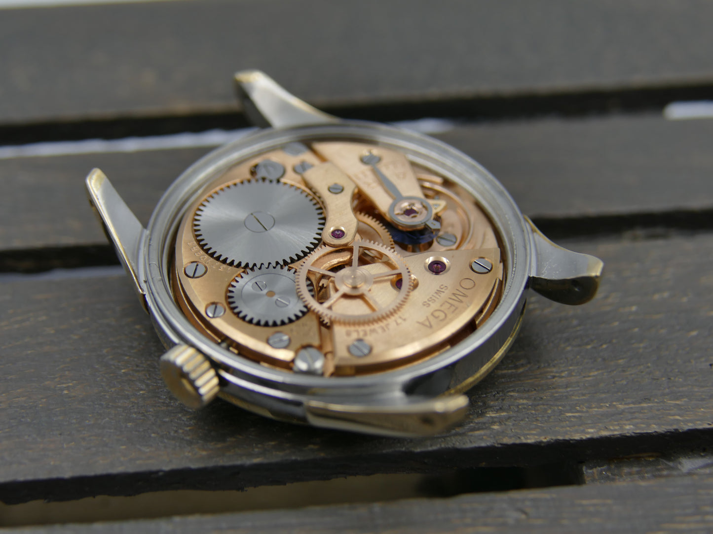 50s vintage watch mens Omega ref. 2640 -6 SC hand wind cal 283 gold cap serviced