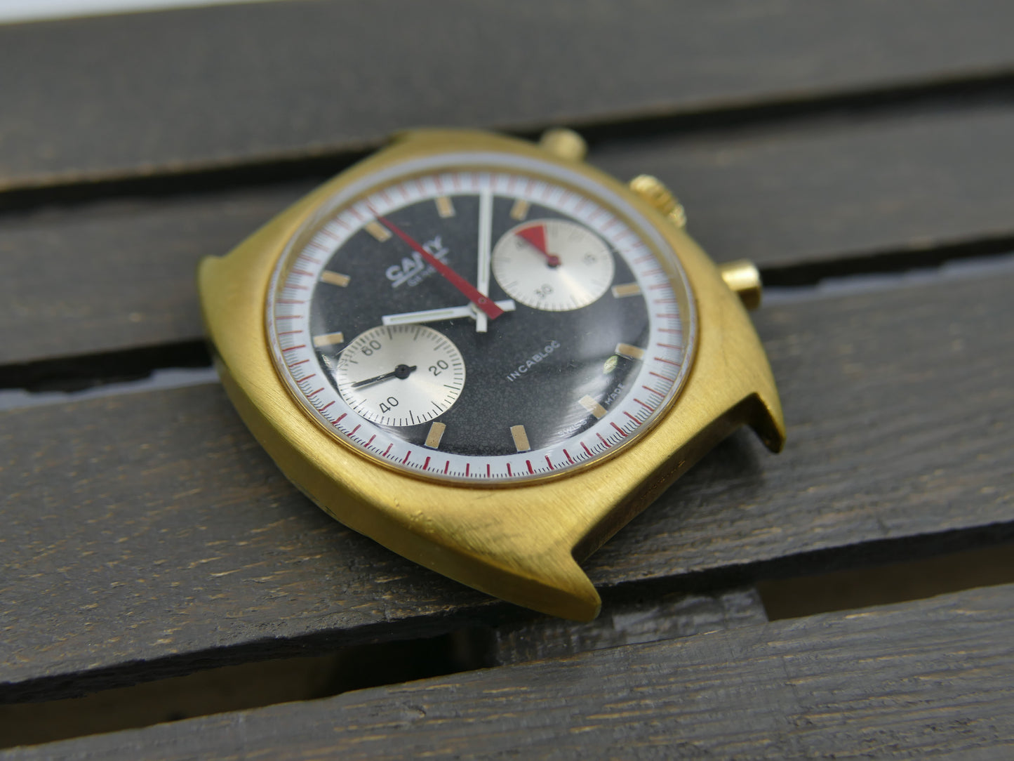 70s vintage watch mens Camy ref 9130 Geneve Chronograph manual wind valjoux 7733
