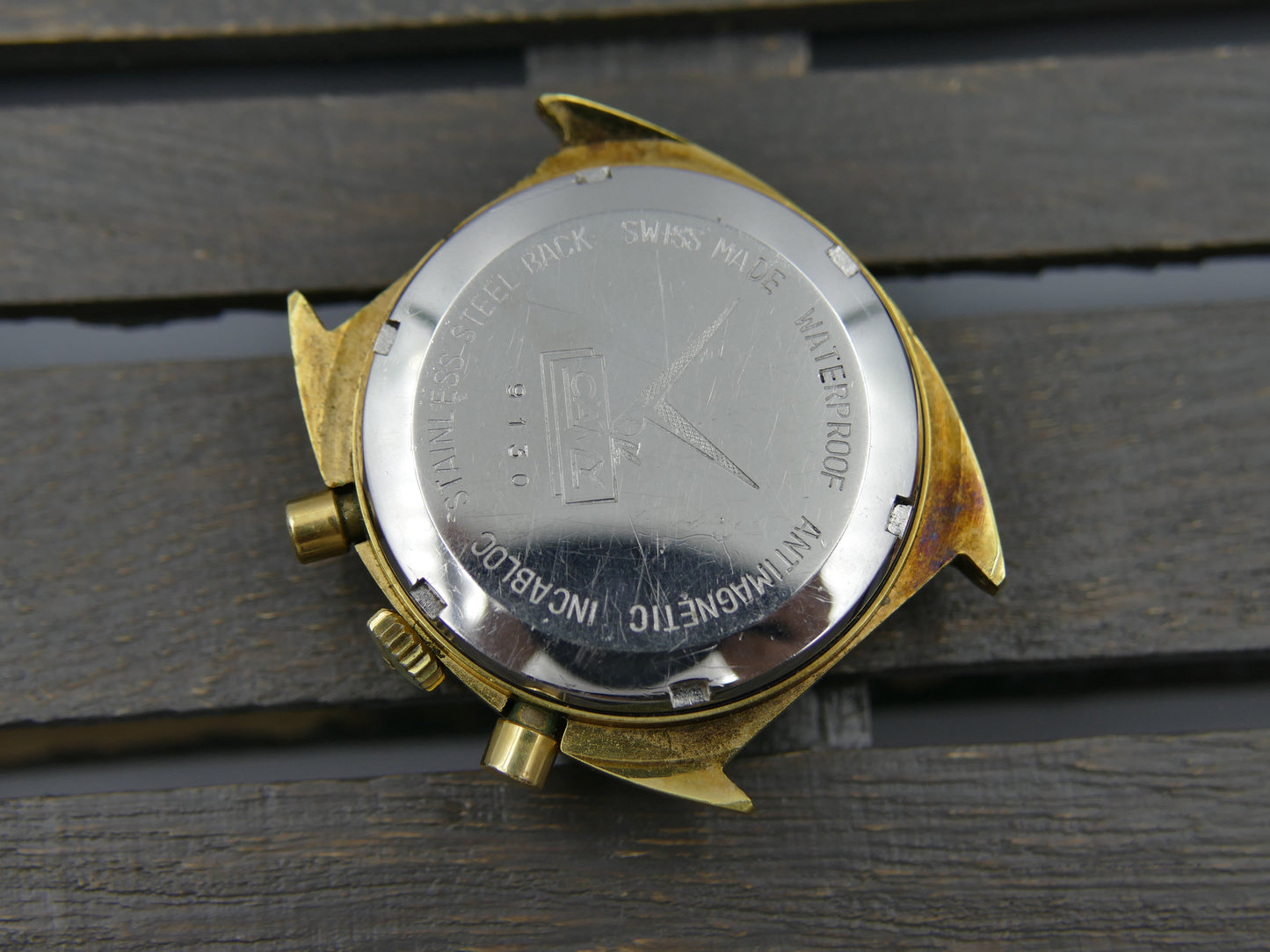 70s vintage watch mens Camy ref 9130 Geneve Chronograph manual wind valjoux 7733