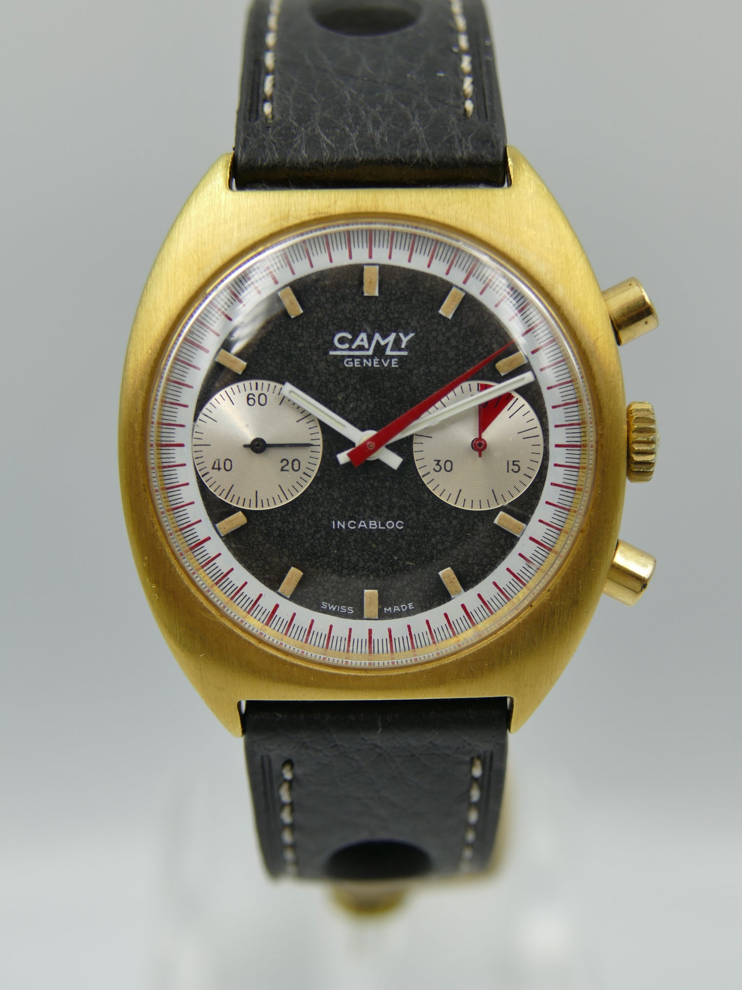 70s vintage watch mens Camy ref 9130 Geneve Chronograph manual wind valjoux 7733