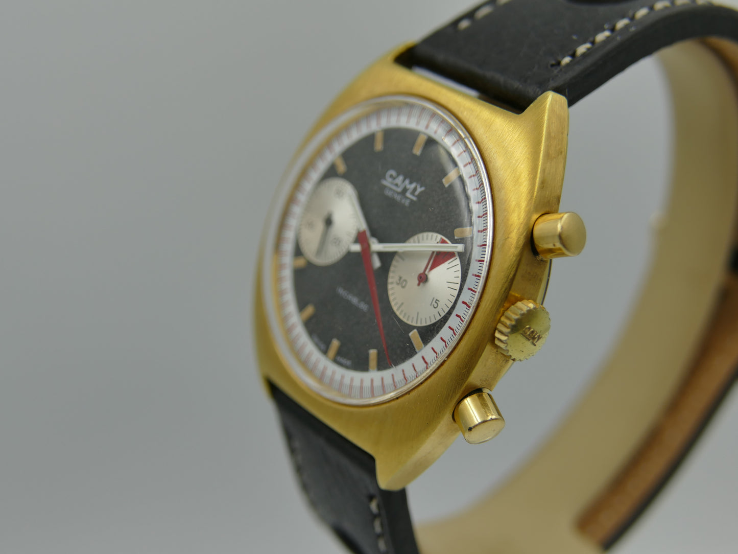 70s vintage watch mens Camy ref 9130 Geneve Chronograph manual wind valjoux 7733