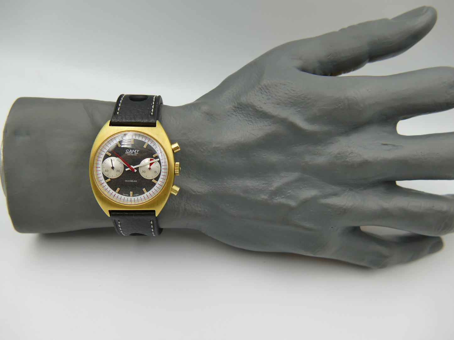70s vintage watch mens Camy ref 9130 Geneve Chronograph manual wind valjoux 7733