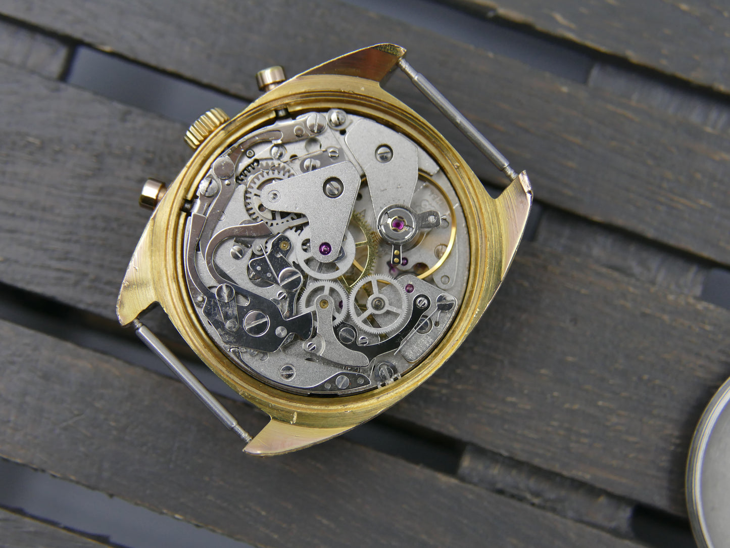 70s vintage watch mens ROF prestige valjoux 7734 gold plated serviced