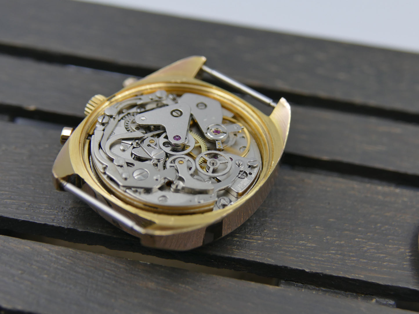 70s vintage watch mens ROF prestige valjoux 7734 gold plated serviced