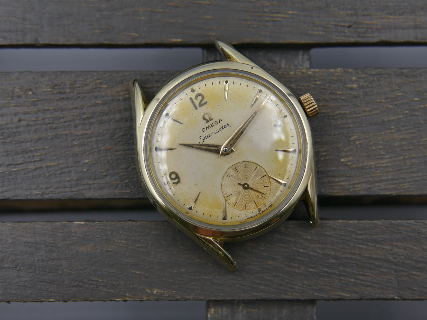 50s vintage watch mens Omega Seamaster ref. 2830 -6 / 2829 cal 410 gold cap serviced