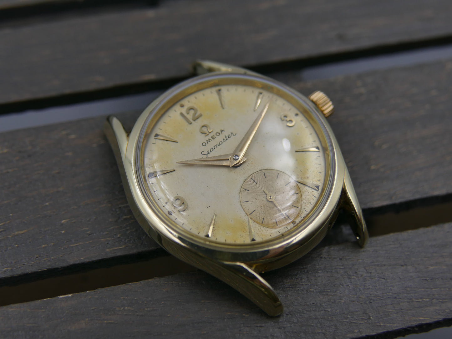 50s vintage watch mens Omega Seamaster ref. 2830 -6 / 2829 cal 410 gold cap serviced