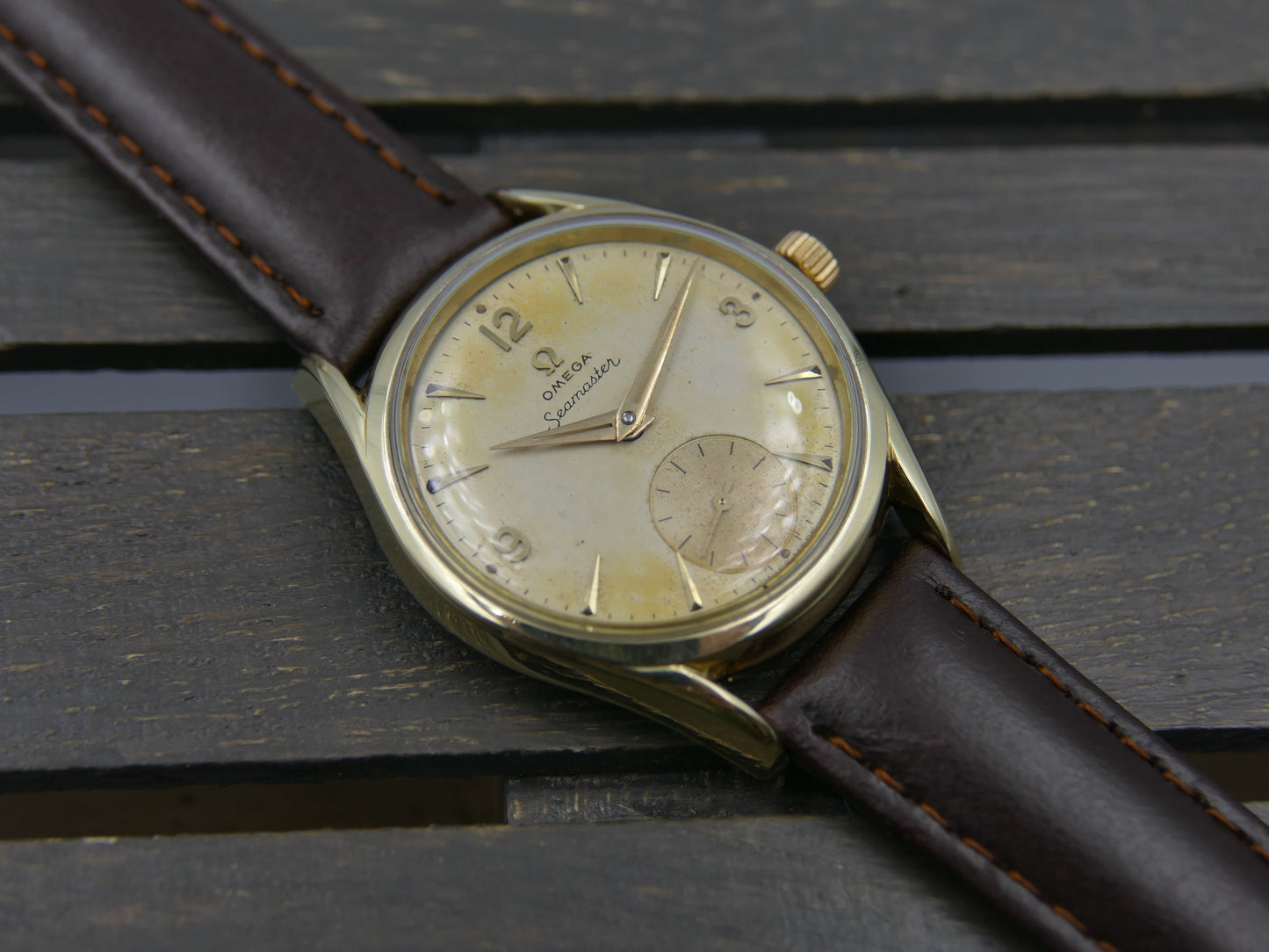 50s vintage watch mens Omega Seamaster ref. 2830 -6 / 2829 cal 410 gold cap serviced