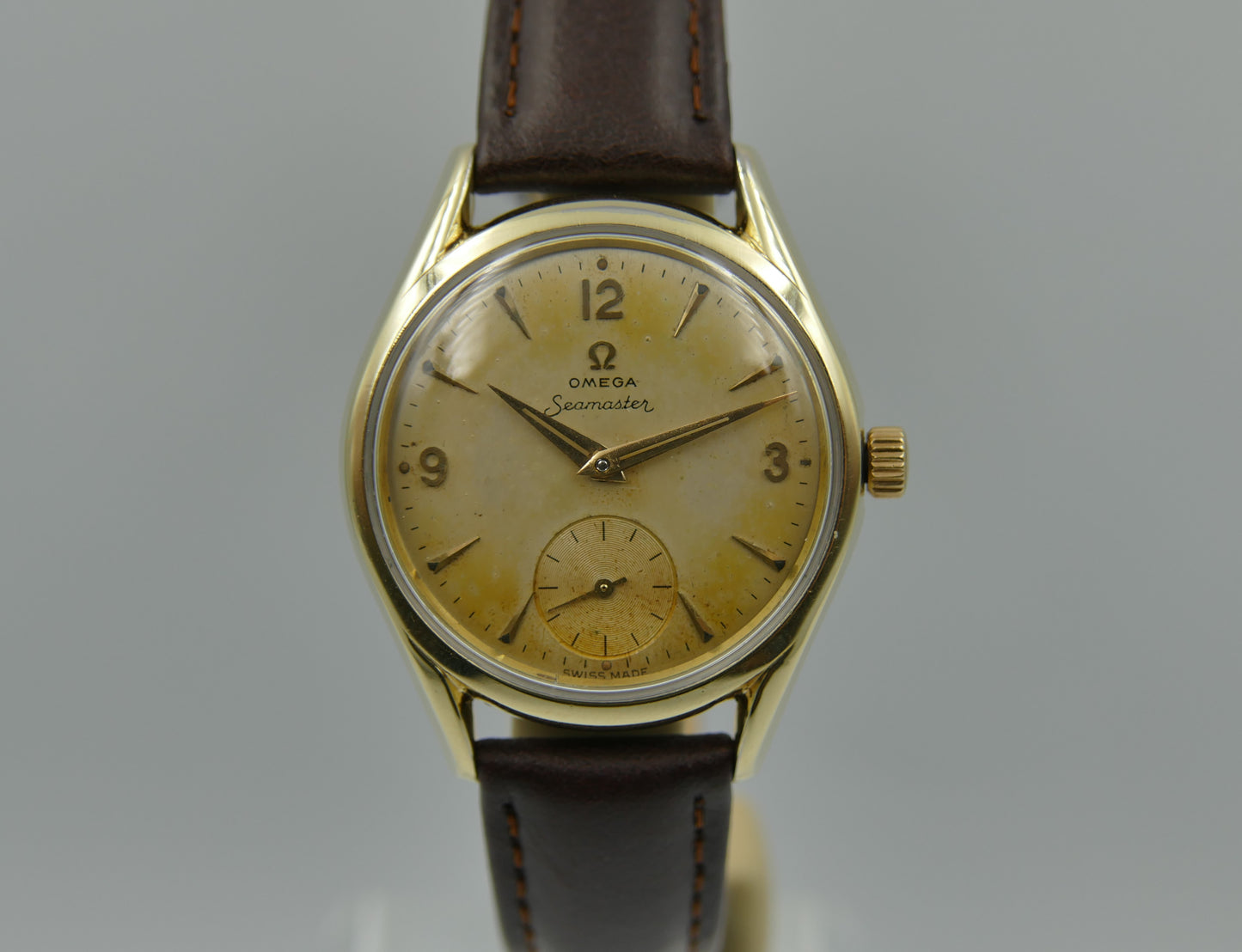 50s vintage watch mens Omega Seamaster ref. 2830 -6 / 2829 cal 410 gold cap serviced