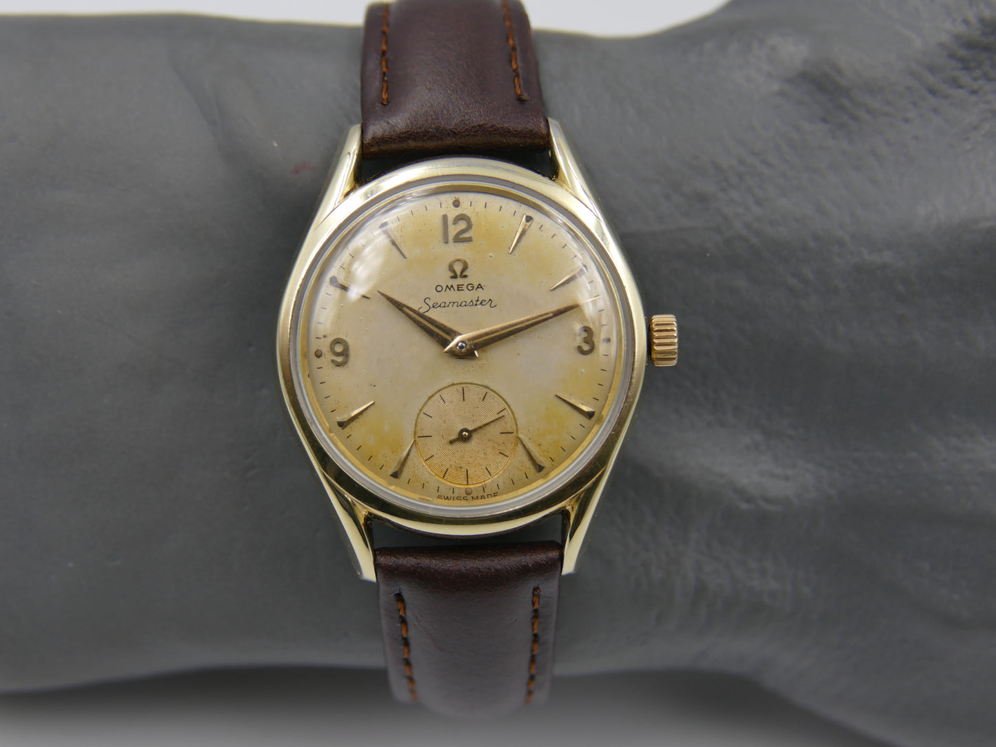 50s vintage watch mens Omega Seamaster ref. 2830 -6 / 2829 cal 410 gold cap serviced