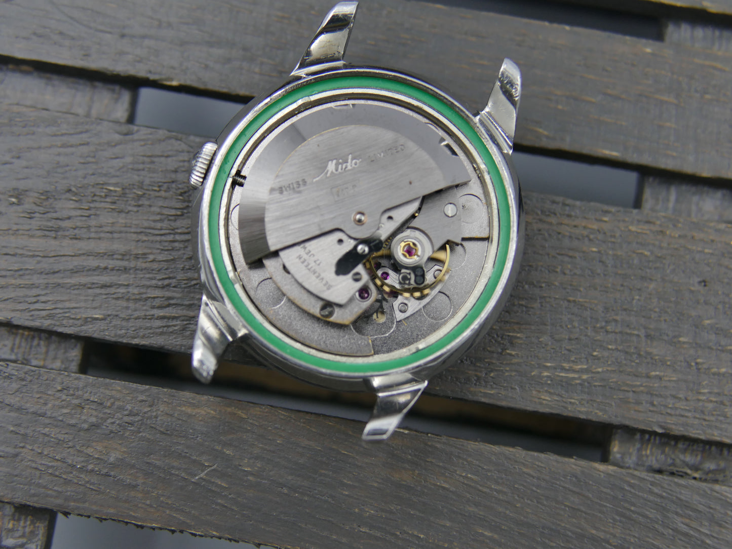 50s vintage watch mens MIdo Multifort powerwind automatic 917P borgel SS serviced
