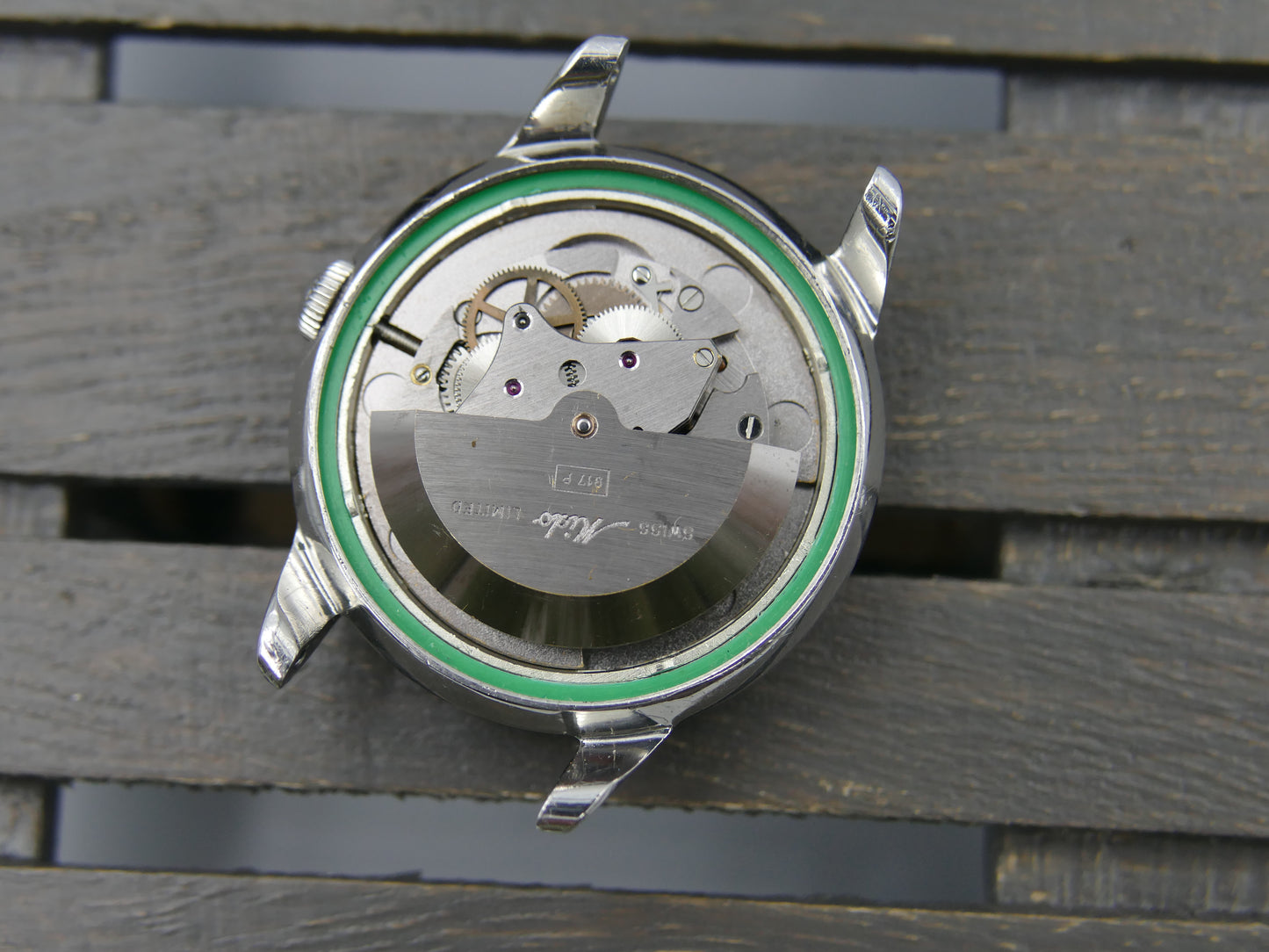 50s vintage watch mens MIdo Multifort powerwind automatic 917P borgel SS serviced