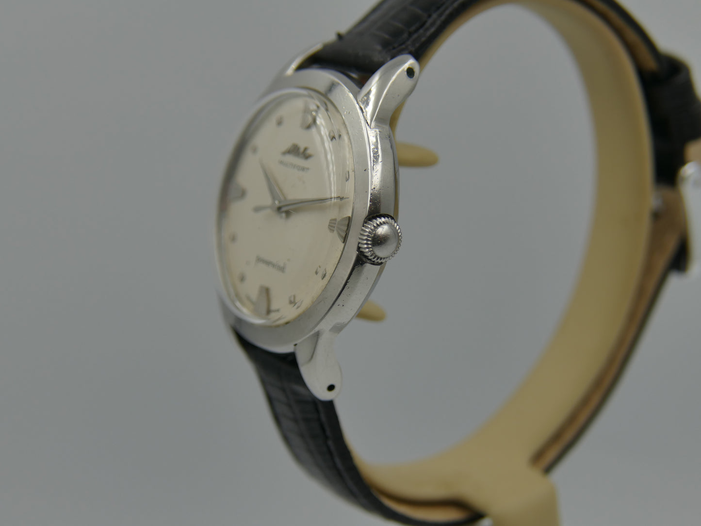 50s vintage watch mens MIdo Multifort powerwind automatic 917P borgel SS serviced