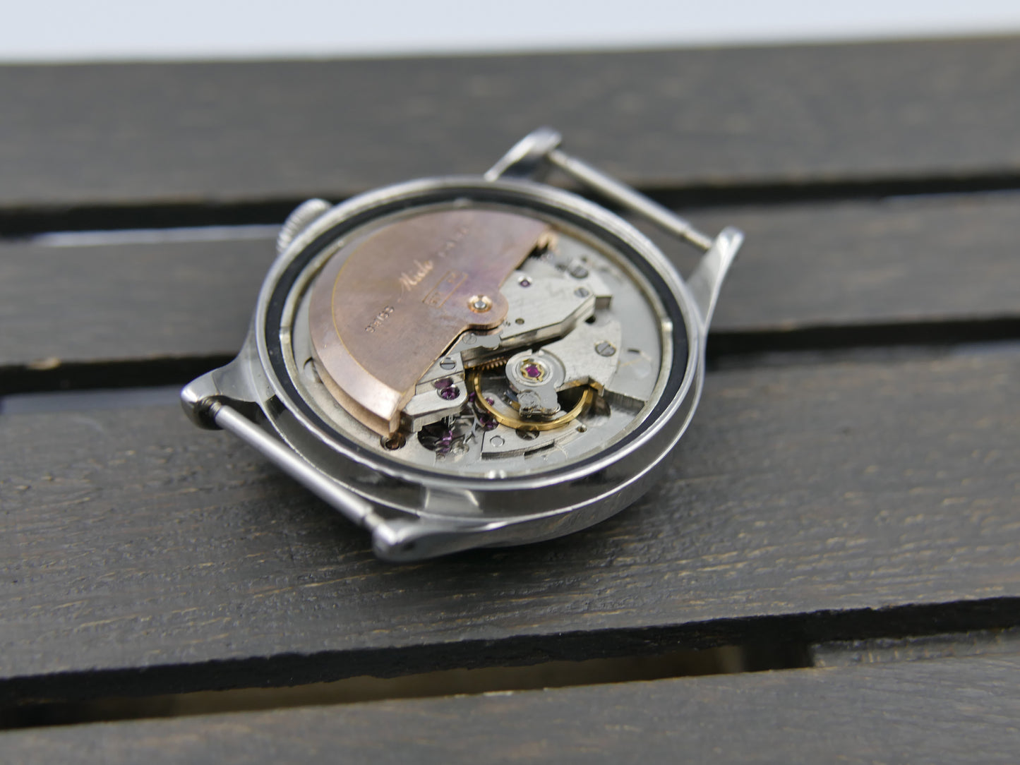 50s vintage watch mens Mido Multifort Superautomatic Powerwind black 917PC Borgel