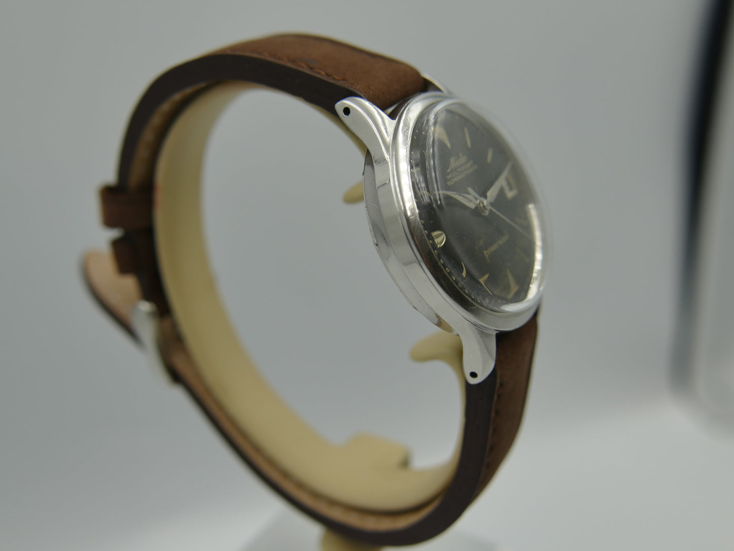 50s vintage watch mens Mido Multifort Superautomatic Powerwind black 917PC Borgel