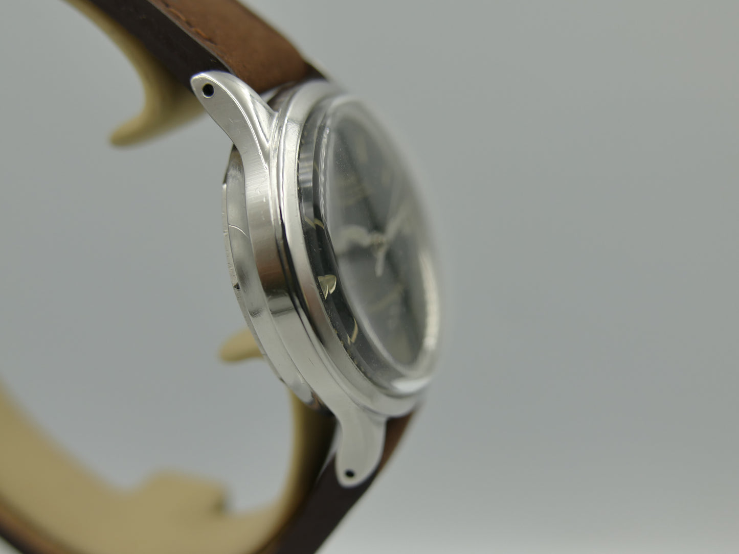 50s vintage watch mens Mido Multifort Superautomatic Powerwind black 917PC Borgel