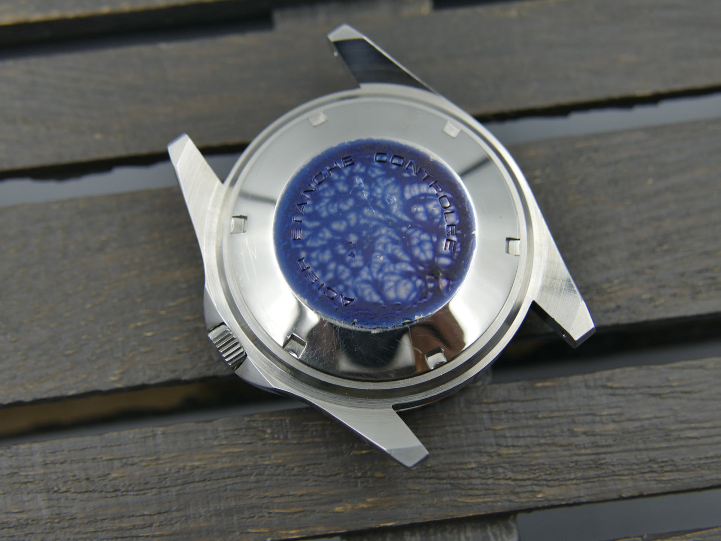80s vintage watch mens diver plongee Evian Besançon automatic FE 5611 NOS serviced