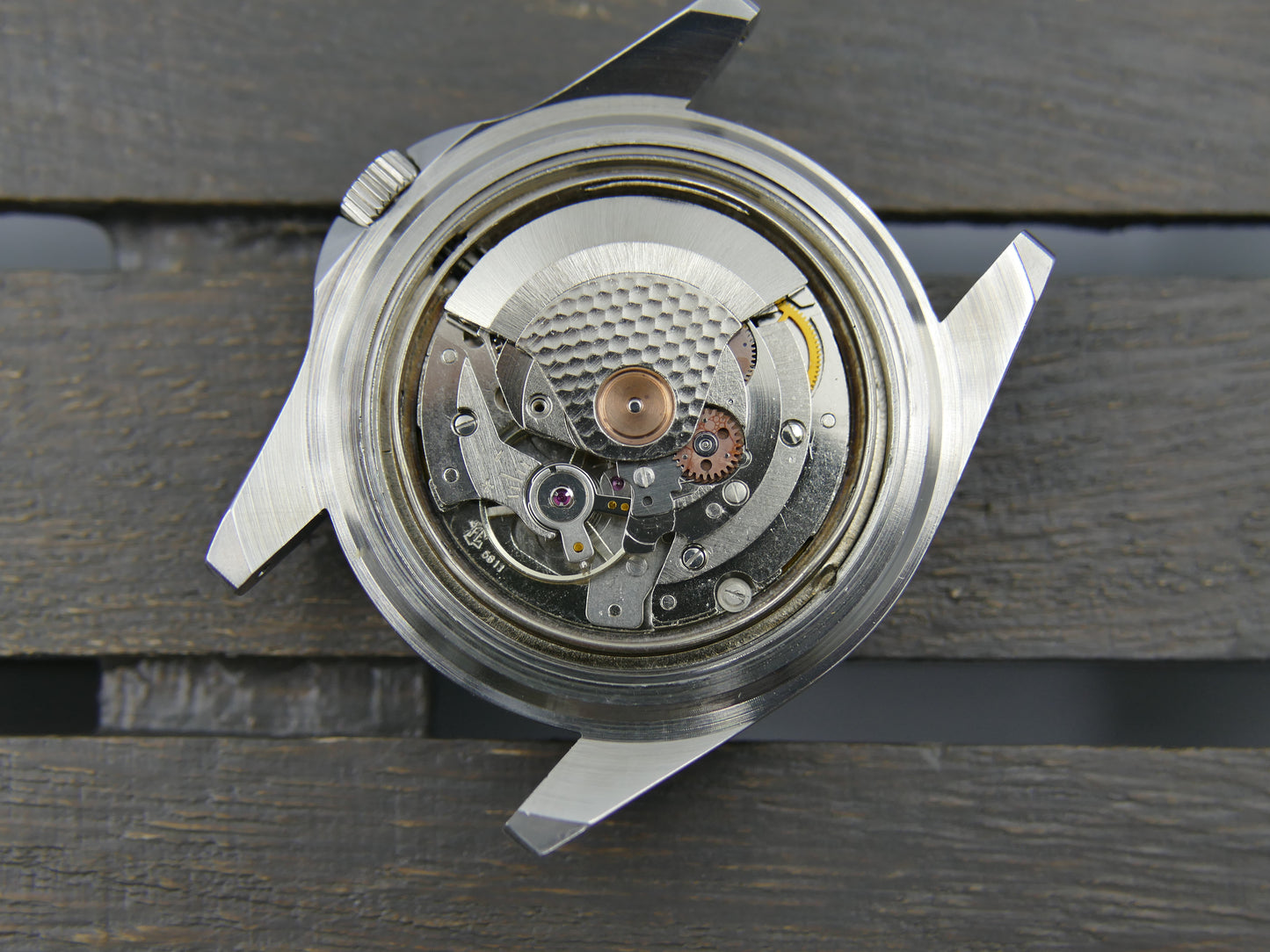80s vintage watch mens diver plongee Evian Besançon automatic FE 5611 NOS serviced