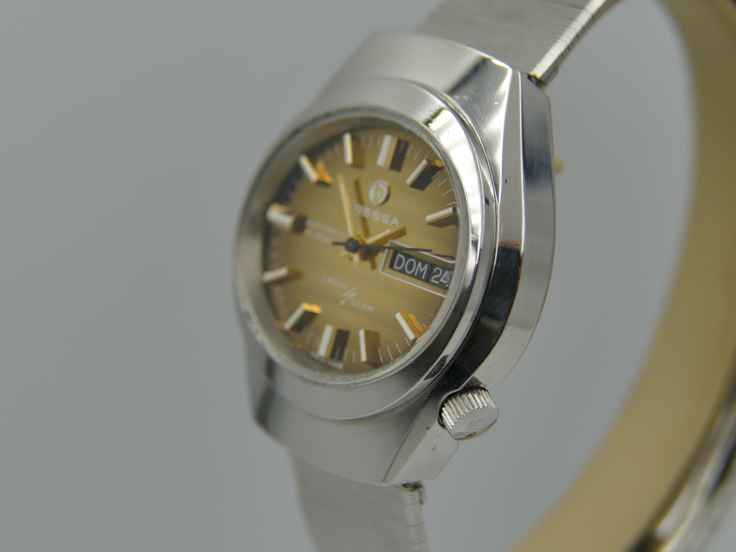 70s vintage watch mens Tressa Laser Beam automatic AS 2066 SS tiger serviced