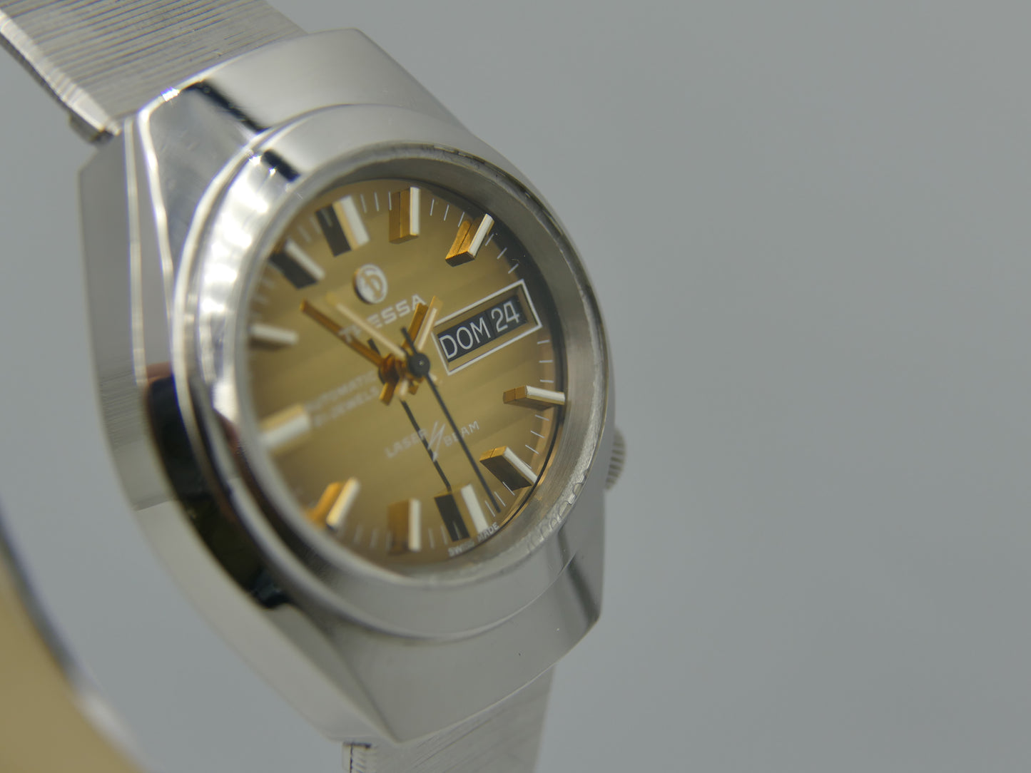 70s vintage watch mens Tressa Laser Beam automatic AS 2066 SS tiger serviced