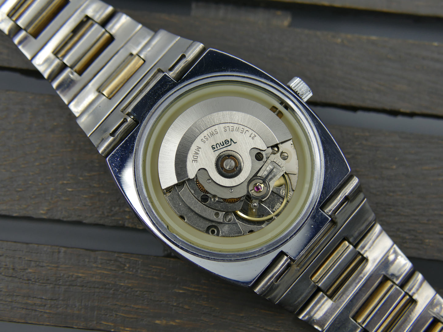 70s Vintage watch mens NOS Venus TV ref 97.58.12 automatic eta 2789 -1
