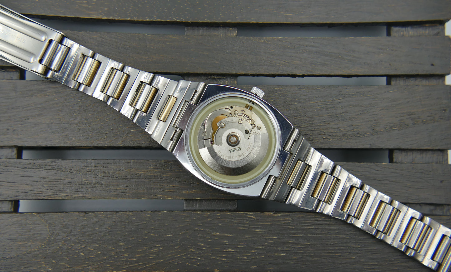 70s Vintage watch mens NOS Venus TV ref 97.58.12 automatic eta 2789 -1