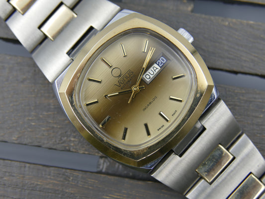 70s Vintage watch mens NOS Venus TV ref 97.58.12 automatic eta 2789 -1