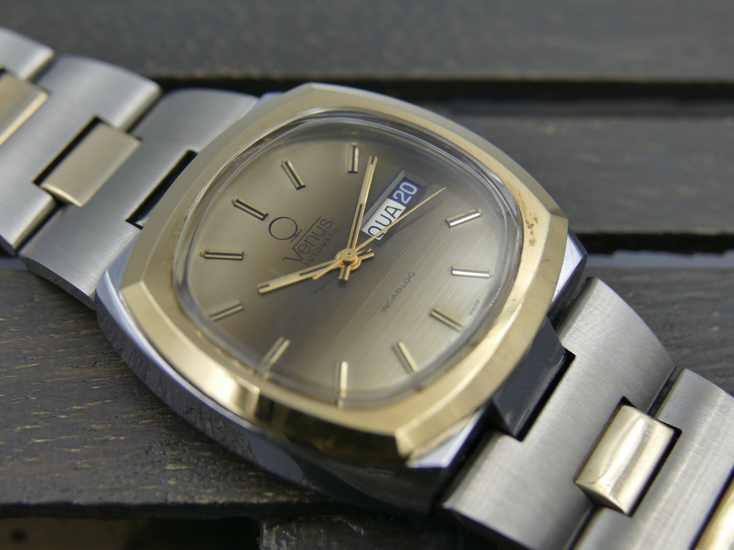 70s Vintage watch mens NOS Venus TV ref 97.58.12 automatic eta 2789 -1