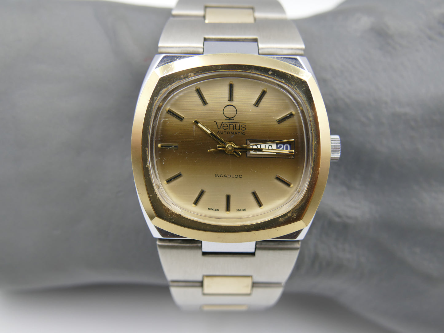 70s Vintage watch mens NOS Venus TV ref 97.58.12 automatic eta 2789 -1