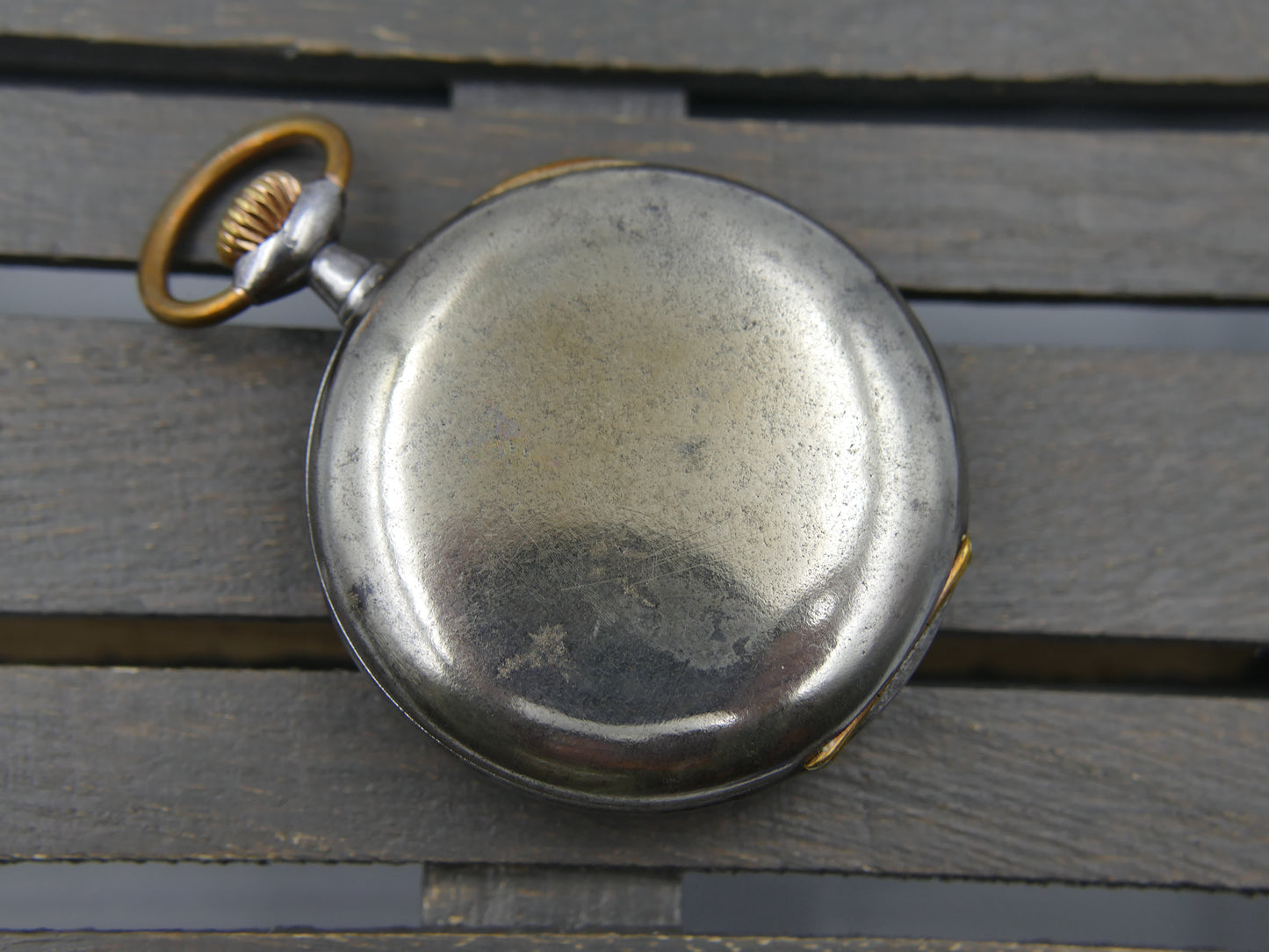 10s vintage gousset pocket watch Omega 19’’’ NN L7-16p manual wind metal gun case