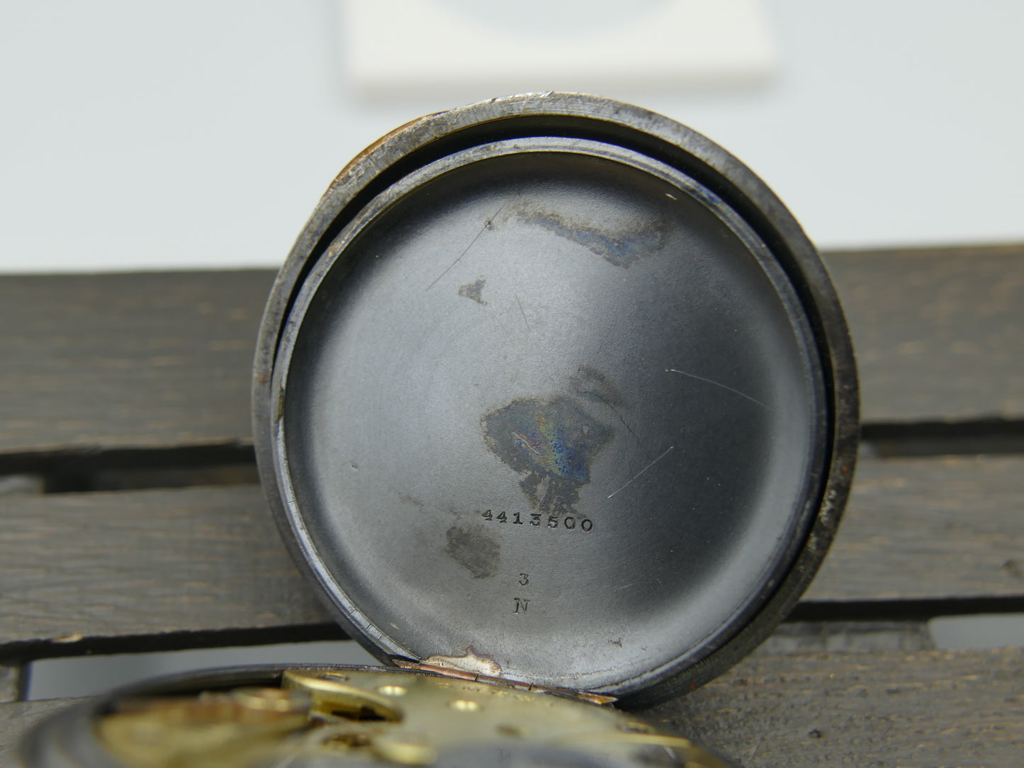 10s vintage gousset pocket watch Omega 19’’’ NN L7-16p manual wind metal gun case