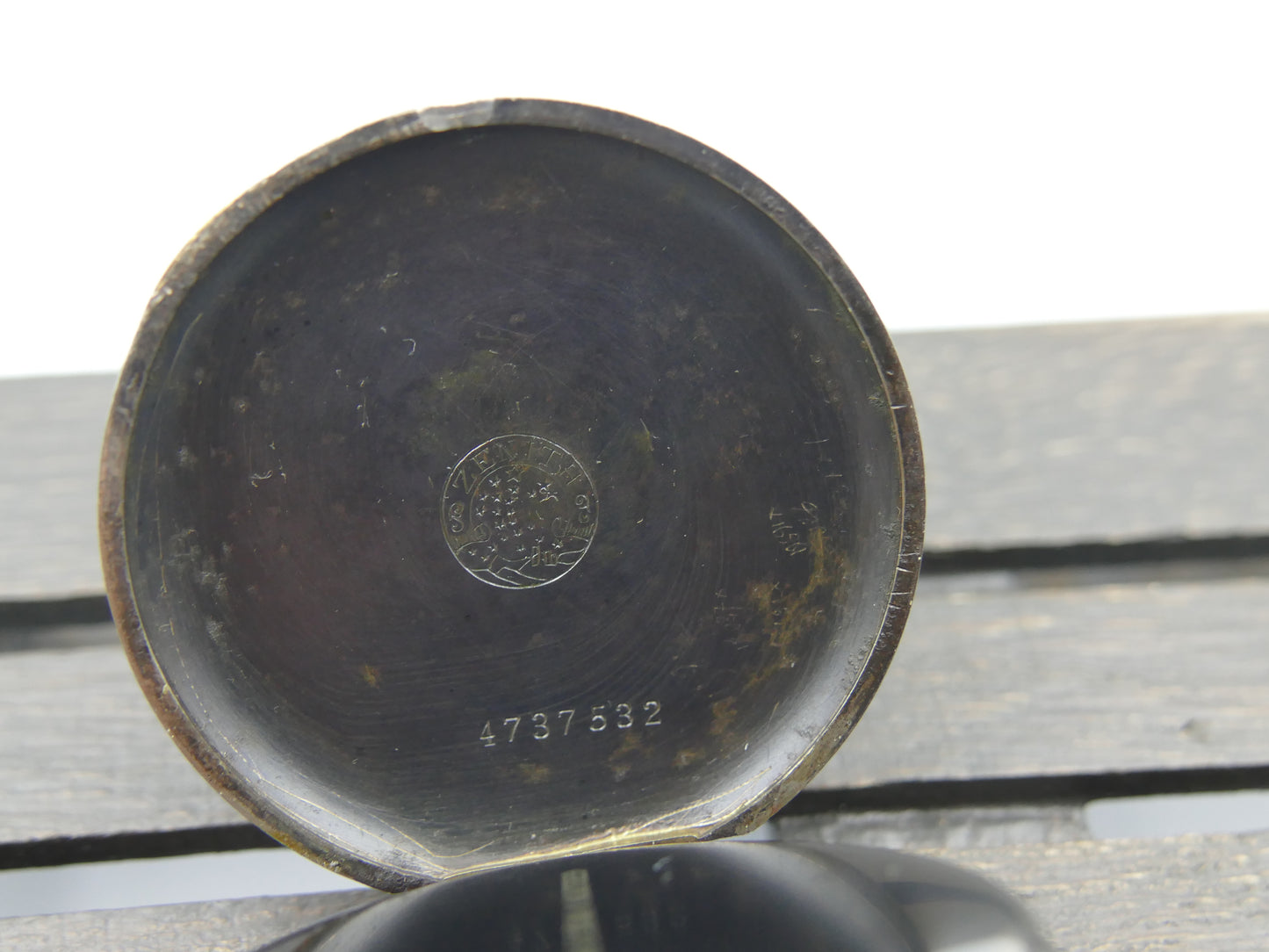 1914 vintage gousset pocket watch Zenith hand wind Gun metal grand prix
