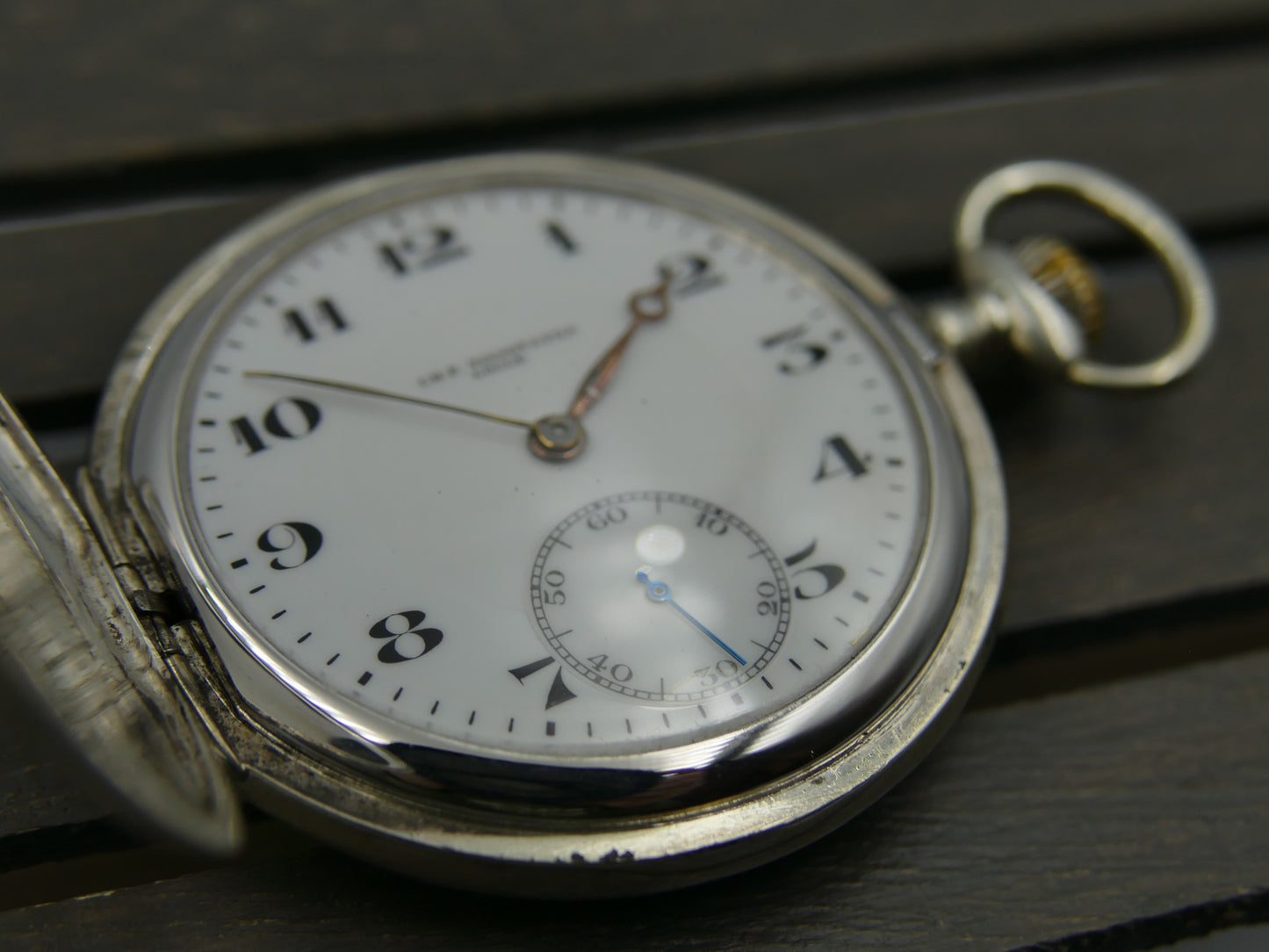10s vintage gousset pocket watch savonnette Tissot hand wind solid silver 0.800