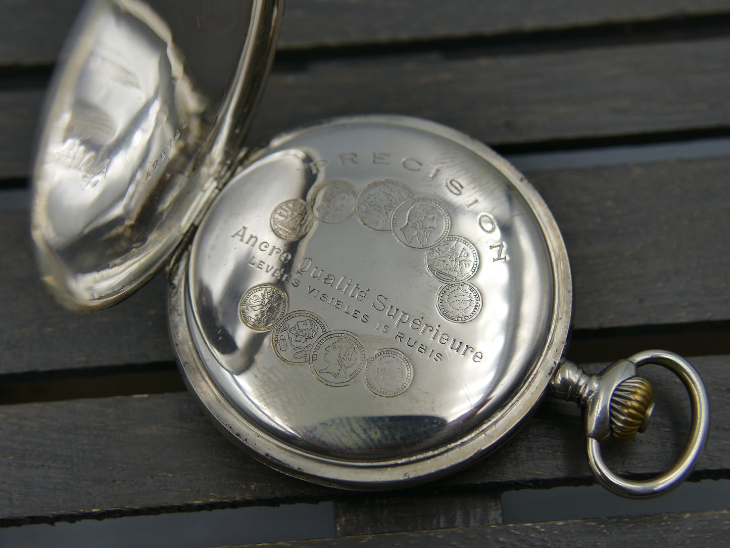 10s vintage gousset pocket watch savonnette Tissot hand wind solid silver 0.800