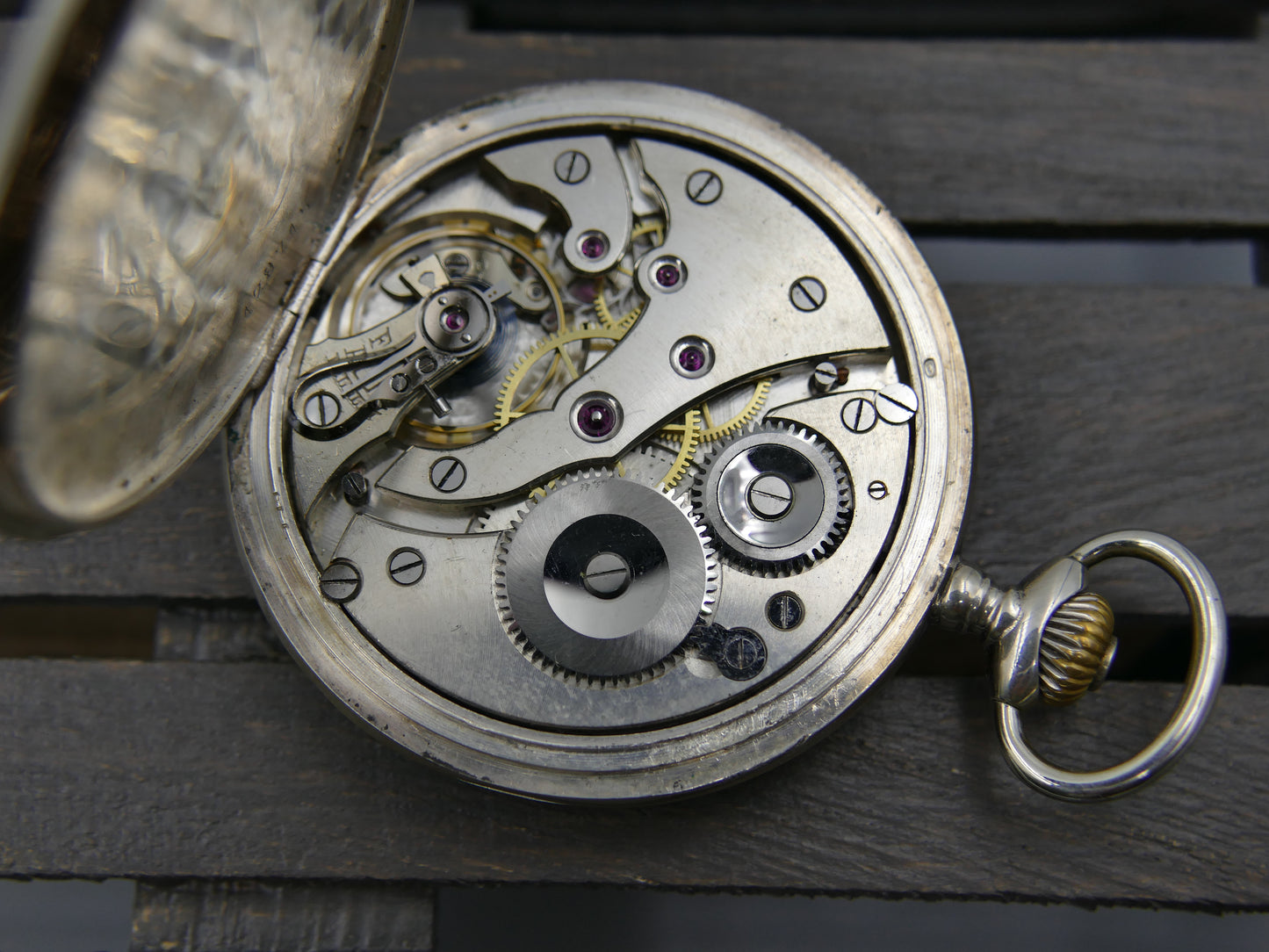 10s vintage gousset pocket watch savonnette Tissot hand wind solid silver 0.800