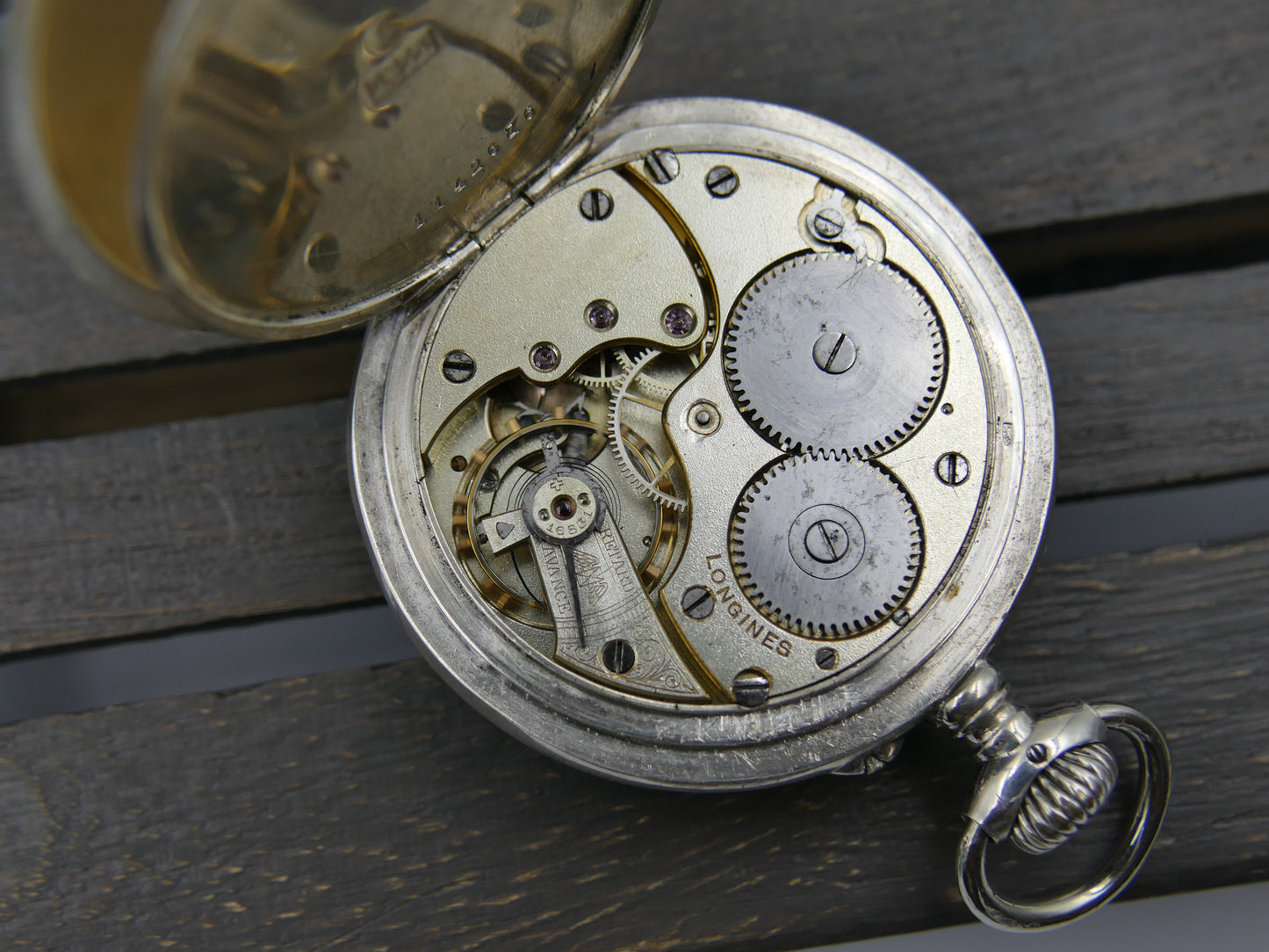 10s vintage gousset pocket watch Longines hand wind solid silver 0.900
