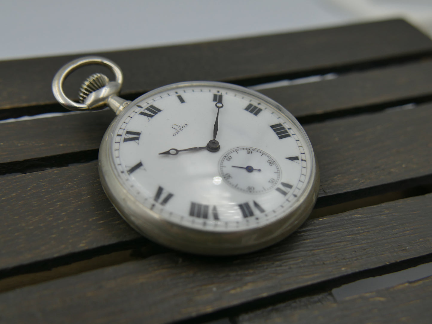 1912 vintage gousset pocket watch Omega 18’’’ L7-16p manual wind solid silver case
