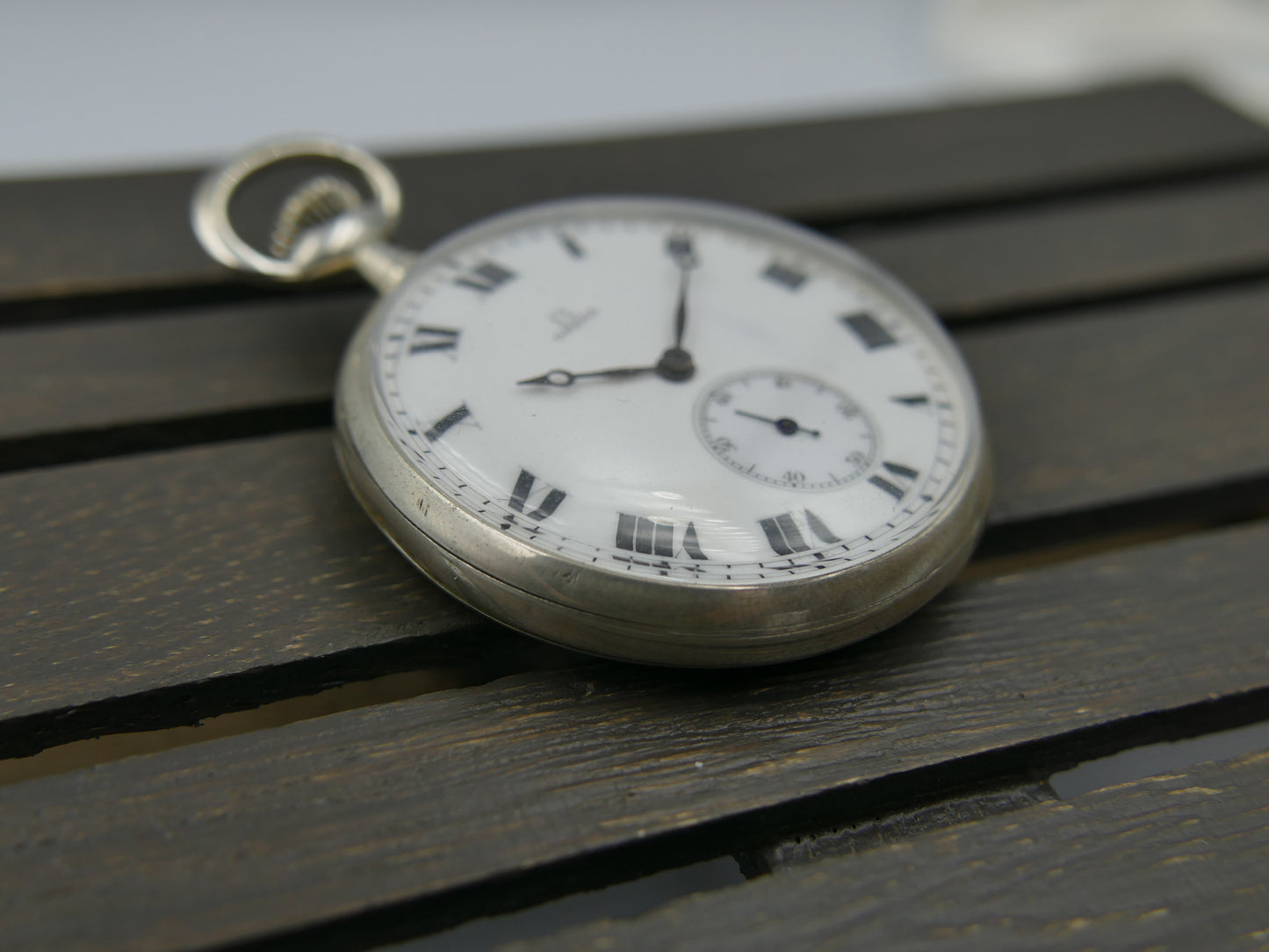 1912 vintage gousset pocket watch Omega 18’’’ L7-16p manual wind solid silver case