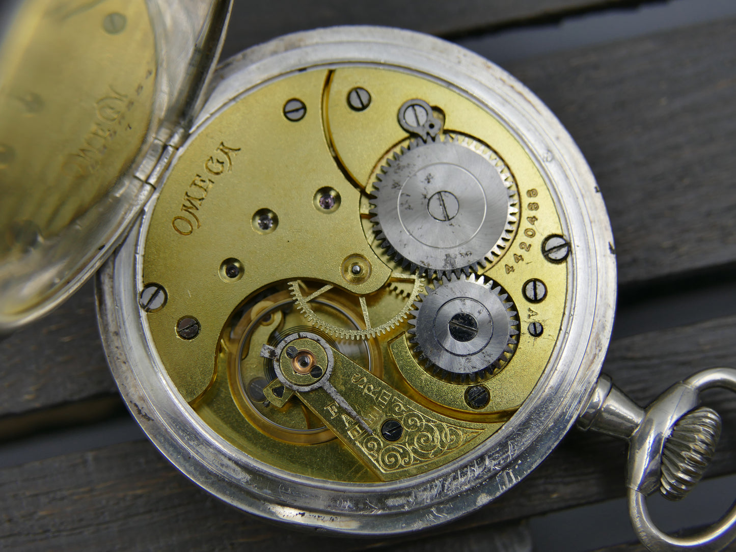 1912 vintage gousset pocket watch Omega 18’’’ L7-16p manual wind solid silver case