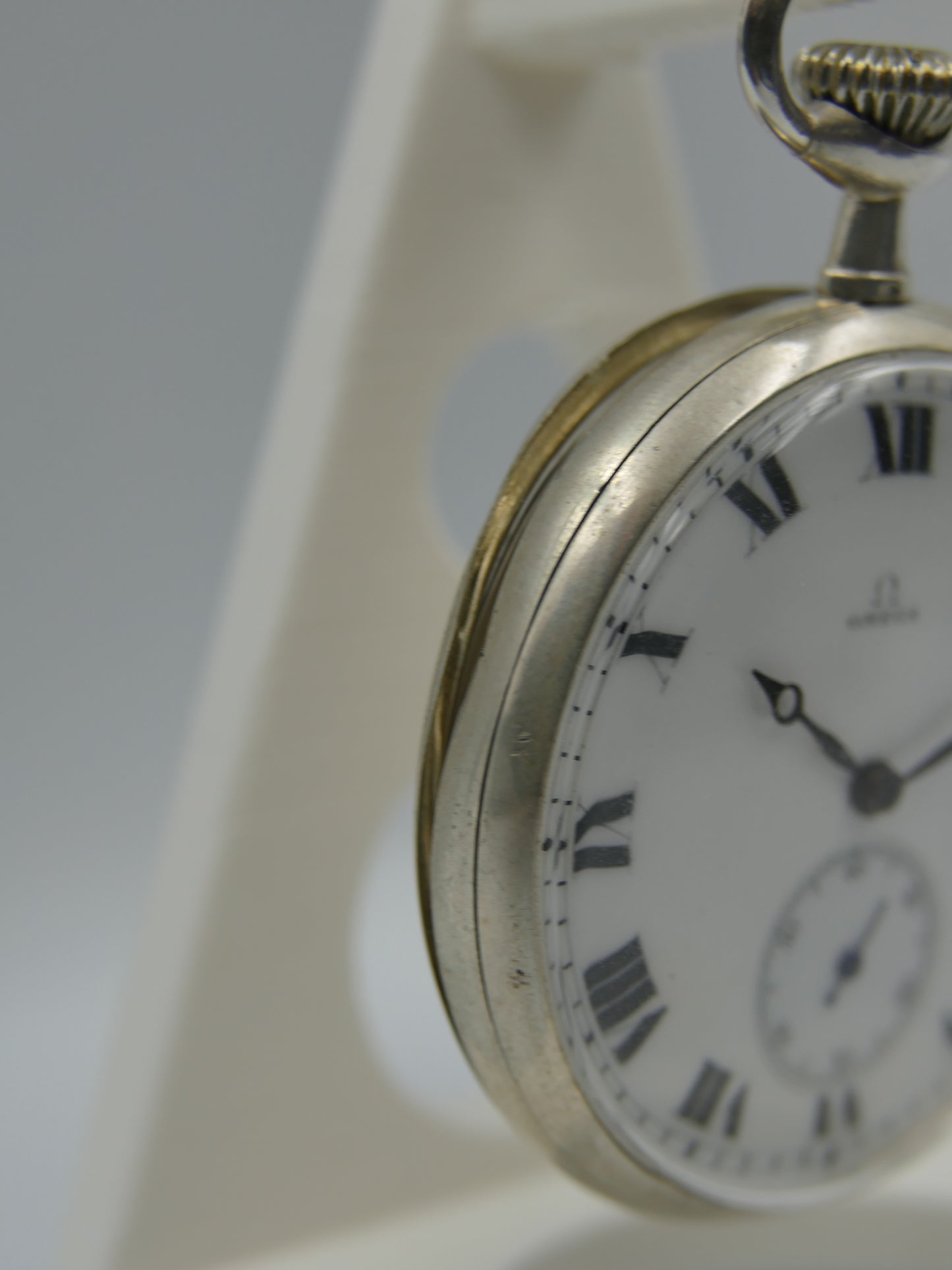 1912 vintage gousset pocket watch Omega 18’’’ L7-16p manual wind solid silver case
