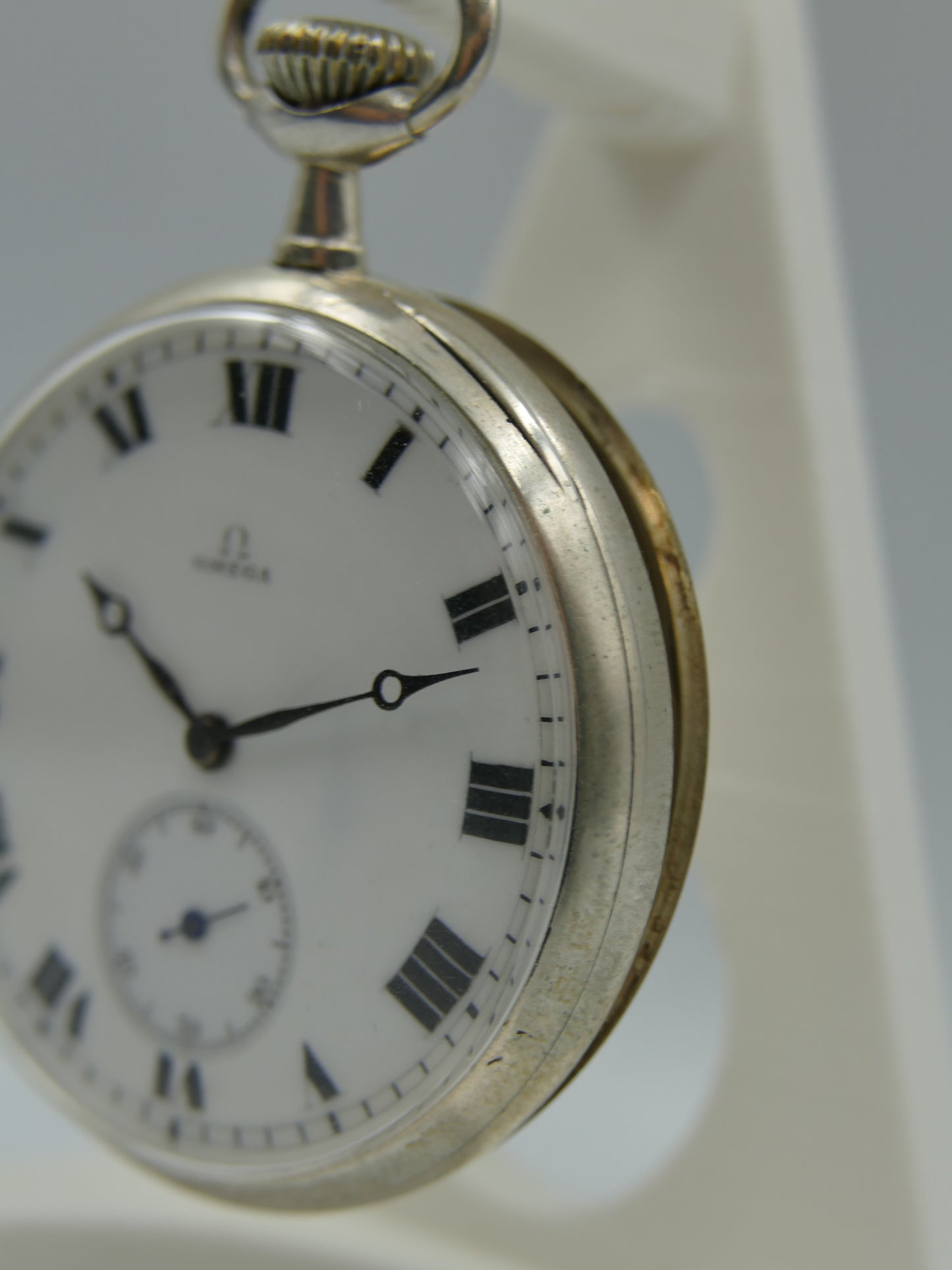 1912 vintage gousset pocket watch Omega 18’’’ L7-16p manual wind solid silver case