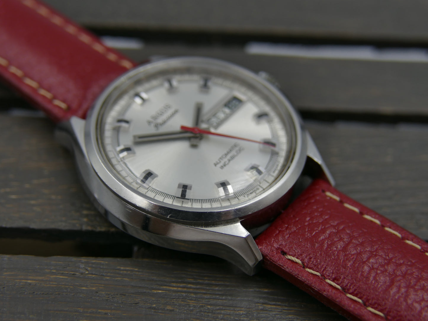 70s vintage watch mens swiss Argus precision automatic day&date AS 2066