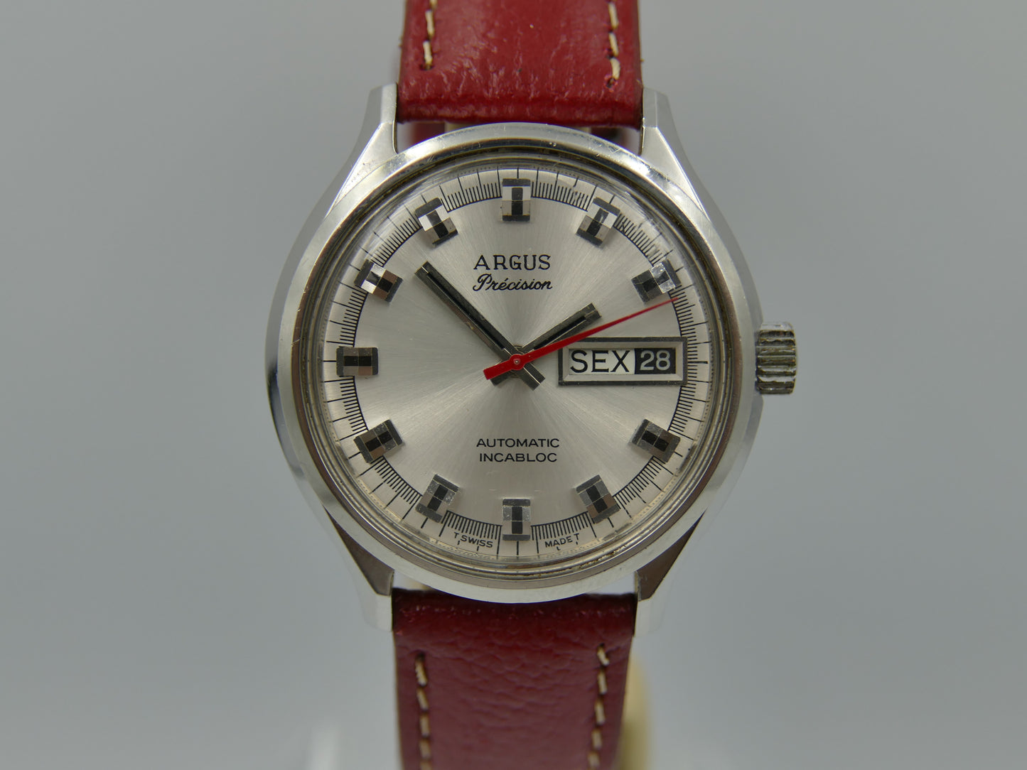 70s vintage watch mens swiss Argus precision automatic day&date AS 2066