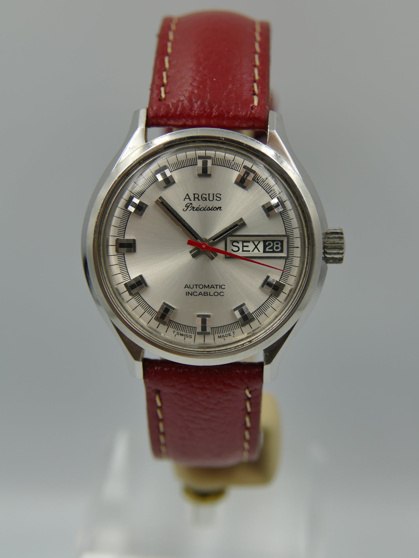 70s vintage watch mens swiss Argus precision automatic day&date AS 2066